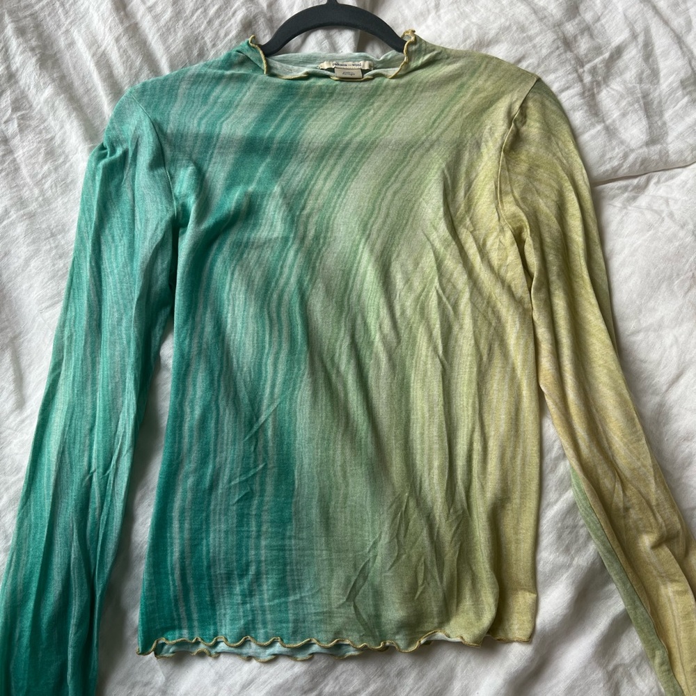 Paloma Wool Gradient Long Sleeve Top - Green and Yellow